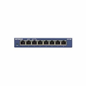 NETGEAR GS108 8-Port Gigabit Ethernet Network Switch, Hub, Internet Splitter, Desktop, and ProSAFE for $42