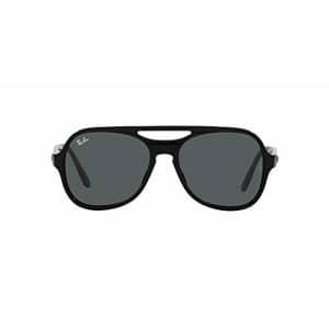 Ray-Ban Men's RB4357 Powderhorn Aviator Sunglasses, Black/Dark Grey, 58 mm for $126