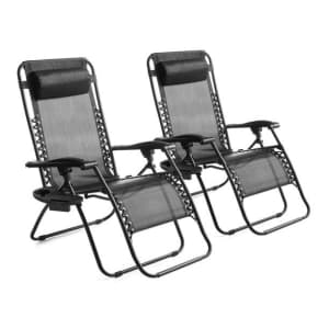 Mainstays Zero Gravity Lounger Chair 2-Pack for $99