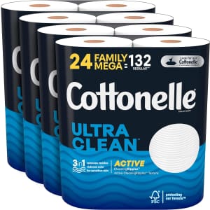 Cottonelle Ultra Clean Toilet Paper Family Mega Roll 24-Pack for $21 via Sub & Save