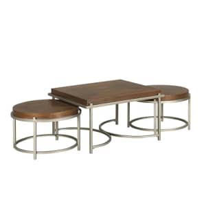 Furniture of America Orion Modern Nesting Coffee Table Set of 3 with Sturdy Golden Metal Base for for $174