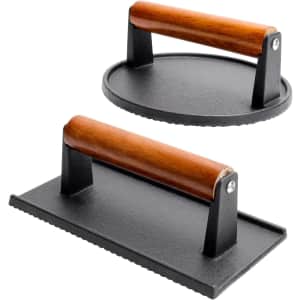 Heavy Duty Cast Iron Burger Press 2-Pack for $13