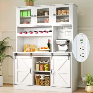 Somferic 71" Kitchen Pantry Storage Cabinet w/ Microwave Stand for $132 Somferic 71" Kitchen Pantry Storage Cabinet w/ Microwave Stand for $132