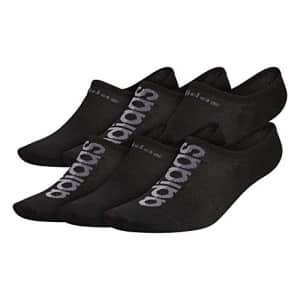 adidas mens Superlite Linear Super No Show Socks (6-Pair), Black/Onix Grey/Grey, Large for $20