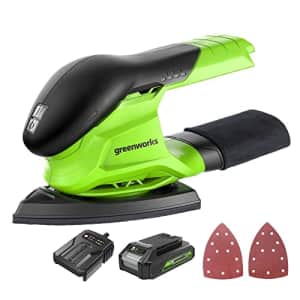 Greenworks 24V Finishing Sander 11,000 OPM Cordless with 2Ah Battery and Charger for $66