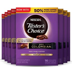 Nescafe Taster's Choice 16-Ct. Instant Coffee Boxes 8-Pack for $32