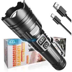 Esgofo Rechargeable Long Distance Magnetic LED Flashlight for $11