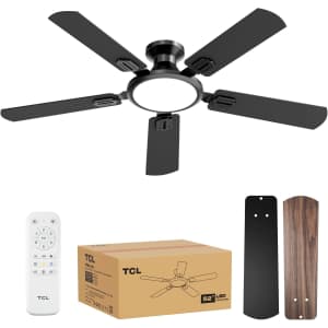 TCL 52" Low Profile Ceiling Fan w/ LED Light for $70