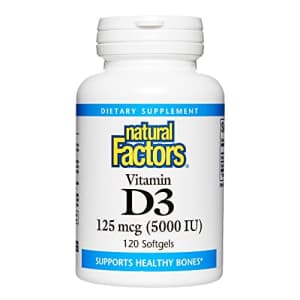 Natural Factors - Vitamin D3 5000 IU, Supports Healthy Bones, 120 Soft Gels for $23