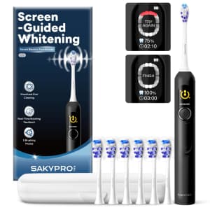 Smart Electric Toothbrush w/ 6 Heads & Travel Case for $30 Smart Electric Toothbrush w/ 6 Heads & Travel Case for $30