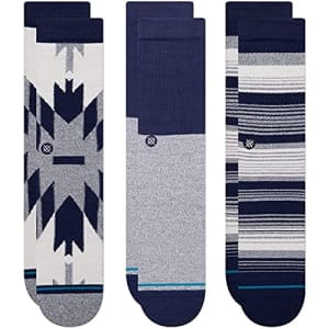 STANCE Men's Tacoma Socks 3 Pack, Navy, Blue, Print, M for $33