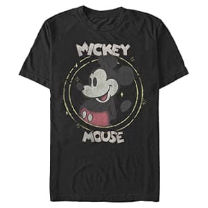 Disney Men's Characters Happy Mickey T-Shirt, Black, 3X-Large for $13