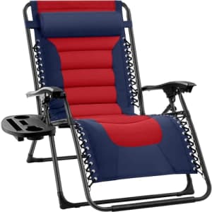 Best Choice Products Oversized Padded Zero Gravity Chair, Folding Outdoor Patio Recliner, XL Anti for $72