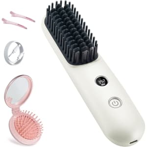 Cordless Hair Straightener w/ LCD Temperature Display for $40