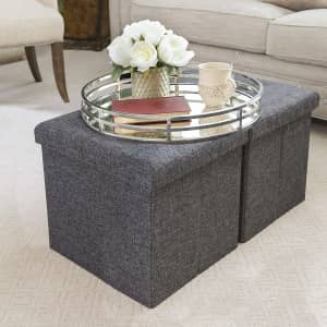 Seville Classics Foldable Storage Ottoman 2-Pack for $38 Seville Classics Foldable Storage Ottoman 2-Pack for $38