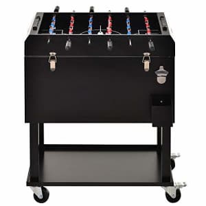 Outsunny 65L Patio Cooler Ice Chest with Foosball Table Top, Portable Poolside Party Bar Cold Drink for $215