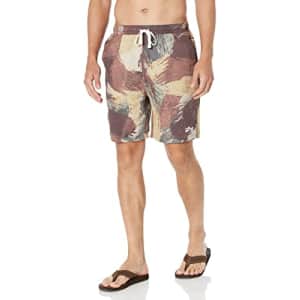 LRG Men's Logo Casual Drawstring Waist Shorts with Pockets, Brown Camo, Medium for $8