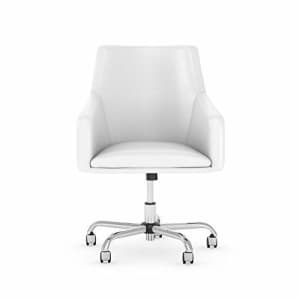 Bush Furniture Cabot Mid Back Leather Box Chair, White for $154