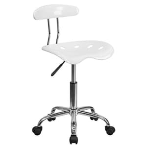 Flash Furniture Vibrant White and Chrome Swivel Task Office Chair with Tractor Seat for $89