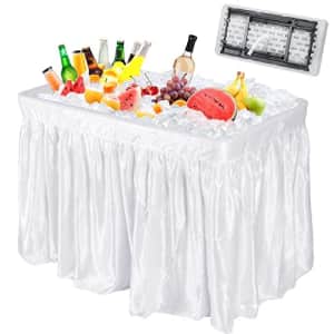 Giantex 4 Foot Folding Ice Table with Drain and Removable Matching Skit, No Assembly Fill and Chill for $100
