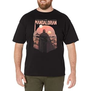 STAR WARS Big & Tall Mandalorian MandoMon Epi Reveal Men's Tops Short Sleeve Tee Shirt, Black, for $13