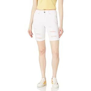 V.I.P. JEANS Women's Super Cute Jeans Shorts Acid Washed, Denim White Bermuda, 3 for $9