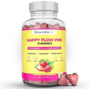 Essential Life Happy Flow PMS Gummies 60-Count Bottle for $10