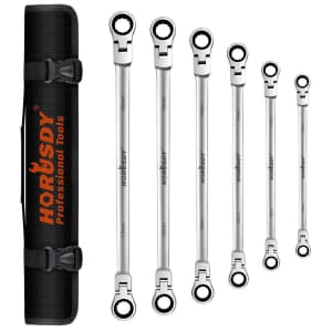 Horusdy 6-Piece Flex-Head Double Box End Ratcheting Wrench Set for $47 Horusdy 6-Piece Flex-Head Double Box End Ratcheting Wrench Set for $47