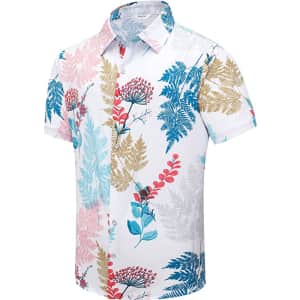 Simmashah Men's Hawaiian Shirt for $10