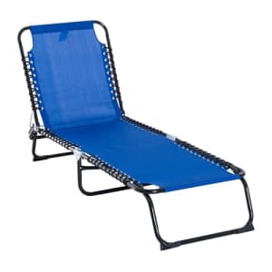 Outsunny Folding Chaise Lounge Pool Chair, Patio Sun Tanning Chair, Outdoor Lounge Chair with for $59