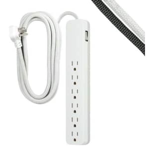 6-Outlet 10-Foot Braided Surge Protector / Extension Cord for $16