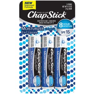ChapStick Moisturizing Lip Balm 3-Pack for $4