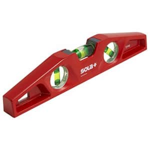 SOLA LSTFM Aluminum Die-Cast Magnetic Torpedo Level with 3 60% Magnified Vials, 10-Inch, Red for $73