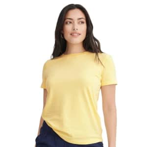 Jockey Women's Activewear Cotton Stretch Tee, Light Yellow, L for $15