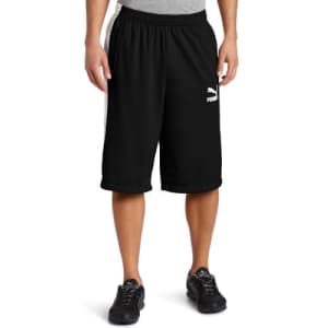 PUMA Men's T7 Poly Shorts, Black, Small for $23