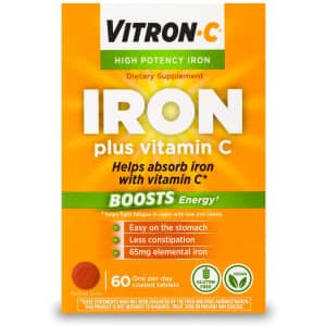 Vitron-C High Potency Iron Supplement with Vitamin C 60-Count Bottle for $8 w/ Sub & Save
