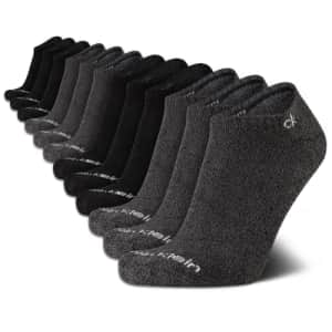 Calvin Klein Men's Socks - Low Cut Ankle Socks (12 Pack), Size 7-12, BlackGrey Solid for $37