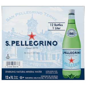 S.Pellegrino Mineral Water 33.8-oz. 12-Pack for $31