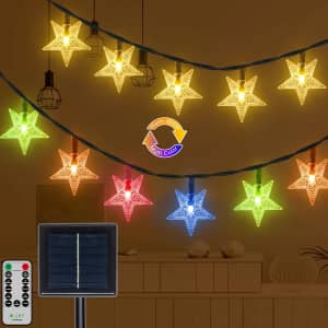 Ollny 25-Ft Solar Star String Lights for $10