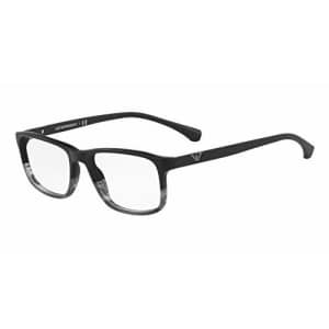 Ray-Ban Emporio Armani Men's EA3098 Rectangular Sunglasses, Matte Black and Striped Grey/Demo Lens, 53 mm for $35