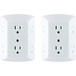 GE 6-Outlet Adapter Spaced Wall Tap 2-Pack for $11 GE 6-Outlet Adapter Spaced Wall Tap 2-Pack for $11