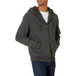 Amazon Essentials Men's Sherpa-Lined Full-Zip Hooded Fleece Sweatshirt. Save $16 off list price.