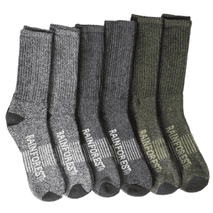 Rainforest Men's Outdoor Crew Socks 6-Pack: 2 for $24
