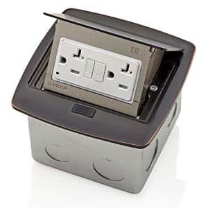 Leviton PFGF2-BZ Pop-Up Floor Box with 20 Amp, Tamper-Resistant Self-Test GFCI Outlet, Bronze for $101