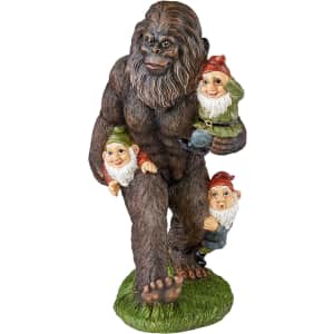 Design Toscano "Schlepping the Garden Gnomes" 16" Bigfoot Statue for $55