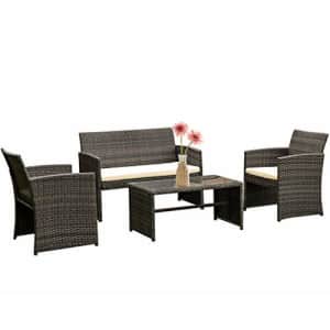FDW 4 Pieces Outdoor Patio Furniture Sets Rattan Chair Patio Set Wicker Conversation Set Poolside for $187 FDW 4 Pieces Outdoor Patio Furniture Sets Rattan Chair Patio Set Wicker Conversation Set Poolside for $187