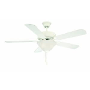 Savoy House 52-ECM-5RV-WH First Value 52 Inch Ceiling Fan with White Marble Glass, White for $135