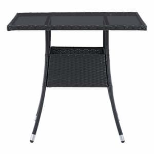 CorLiving Patio Square Dining Table - Black Resin Rattan Wicker for $219