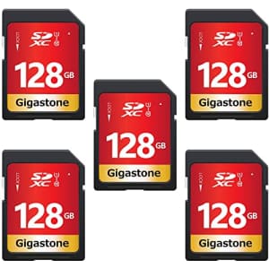 Gigastone 128GB 5-Pack SD Card UHS-I U1 Class 10 SDXC Memory Card High Speed Full HD Video Canon for $80 Gigastone 128GB 5-Pack SD Card UHS-I U1 Class 10 SDXC Memory Card High Speed Full HD Video Canon for $80