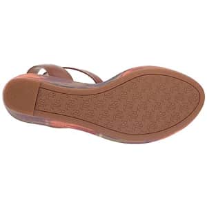 Lauren Ralph Lauren Women's Hilarie Leather & Canvas Espadrille Pump, DEEP Saddle TAN/RED Multi, 7 for $65